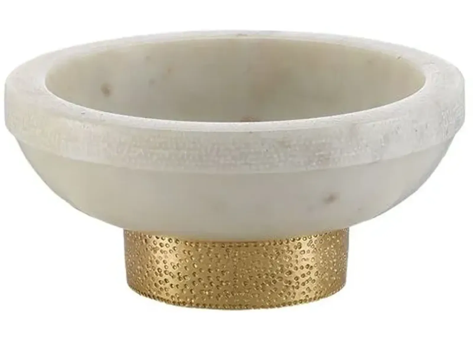 Valor Valor Bowl - White/Brass - Currey & Company