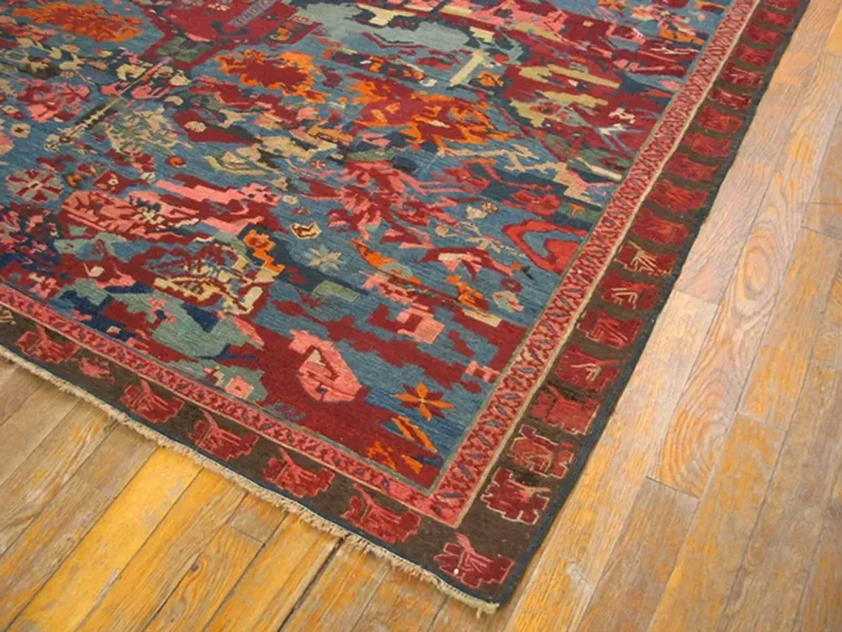 Caucasian Soumak Rug 6'0" x 4'9" - Blue - Blue