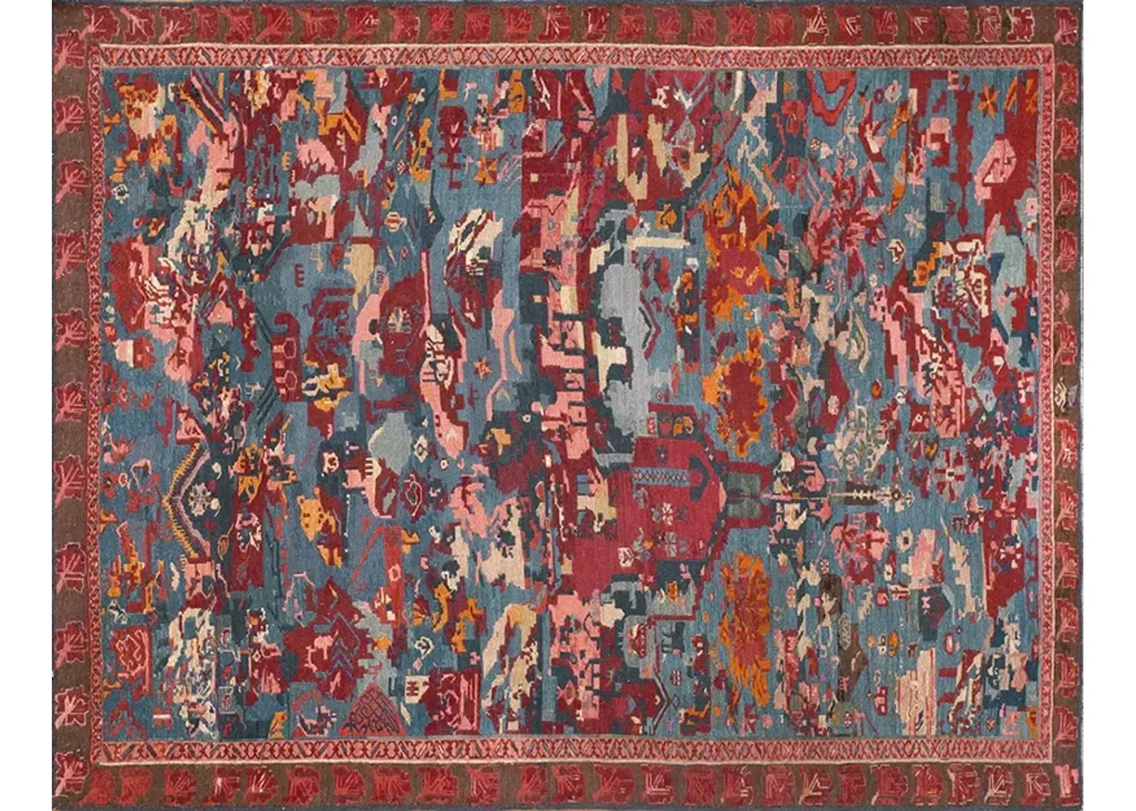 Caucasian Soumak Rug 6'0" x 4'9" - Blue - Blue