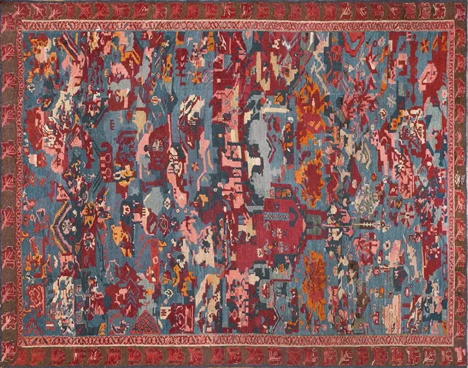 Caucasian Soumak Rug 6'0" x 4'9" - Blue - Blue