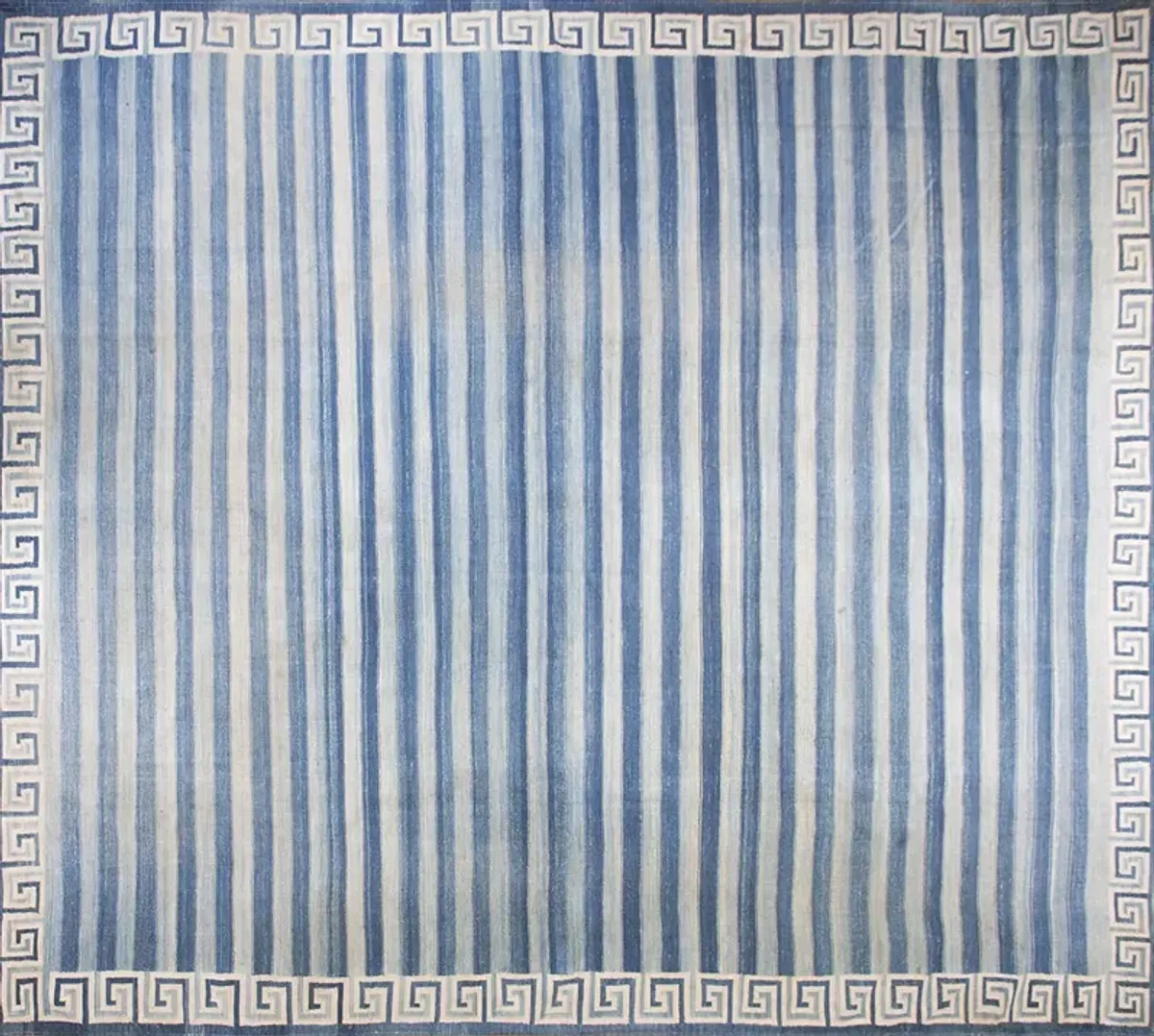 Indian Dhurrie Rug 16'2" x 14'4" - Blue - Blue