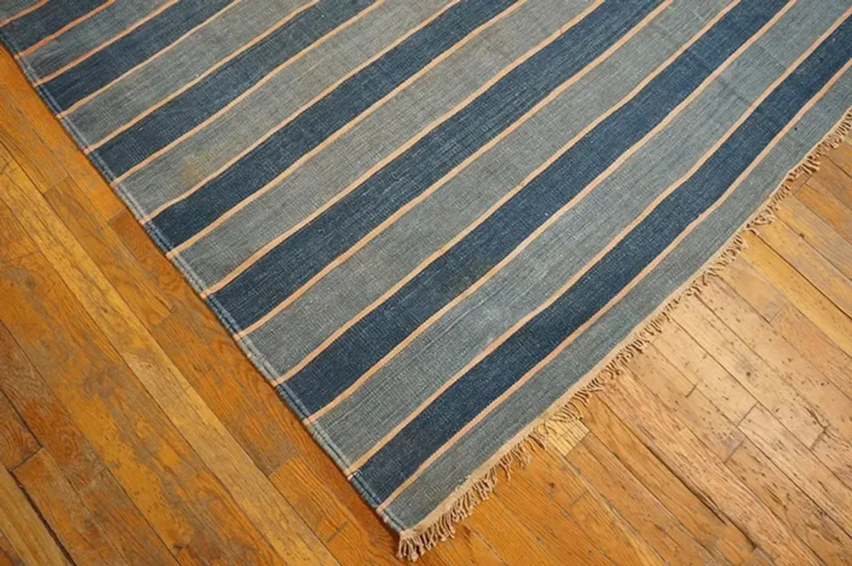 Indian Dhurrie Rug 13'7" x 13'0" - Blue - Blue