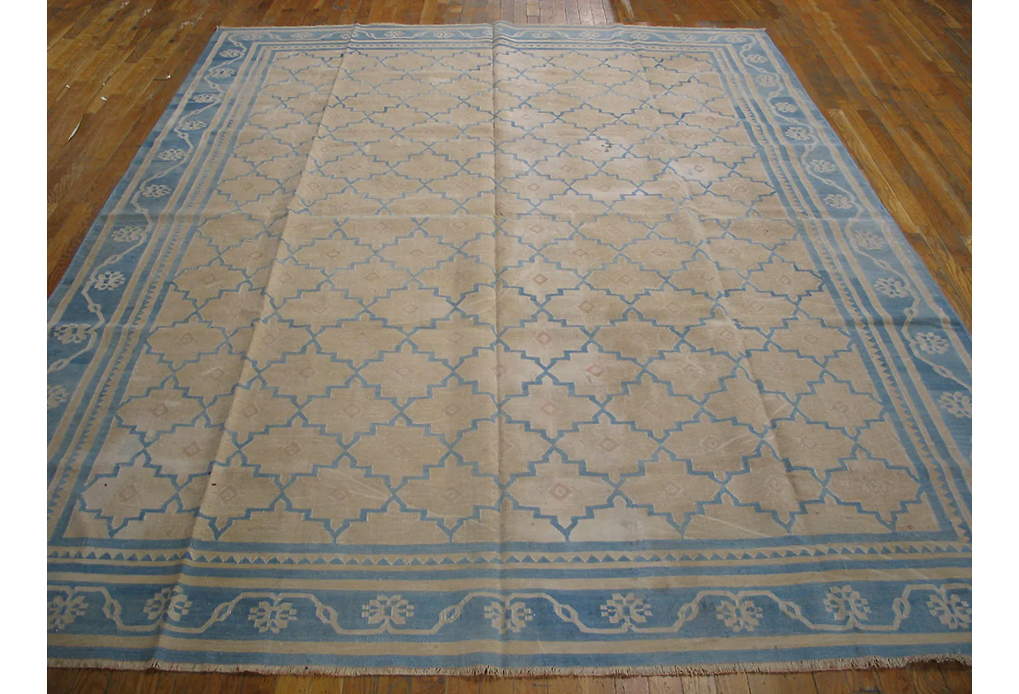 Indian Dhurrie Rug 8'0" x 10'0" - Beige - Beige