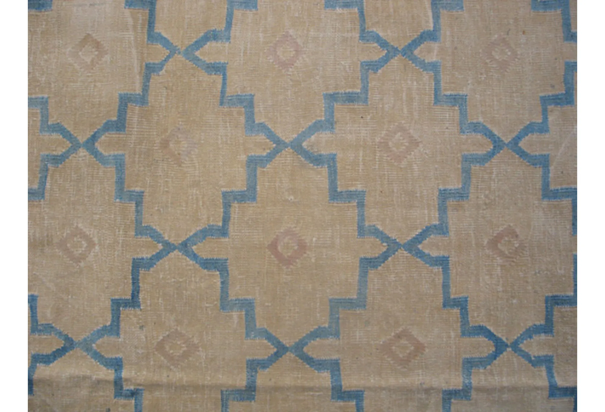 Indian Dhurrie Rug 8'0" x 10'0" - Beige - Beige