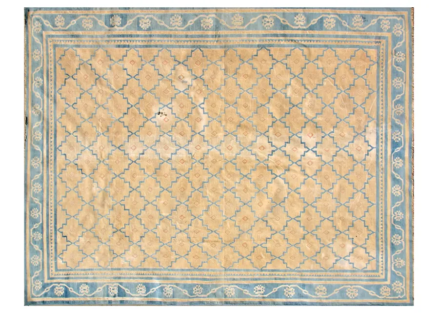 Indian Dhurrie Rug 8'0" x 10'0" - Beige - Beige