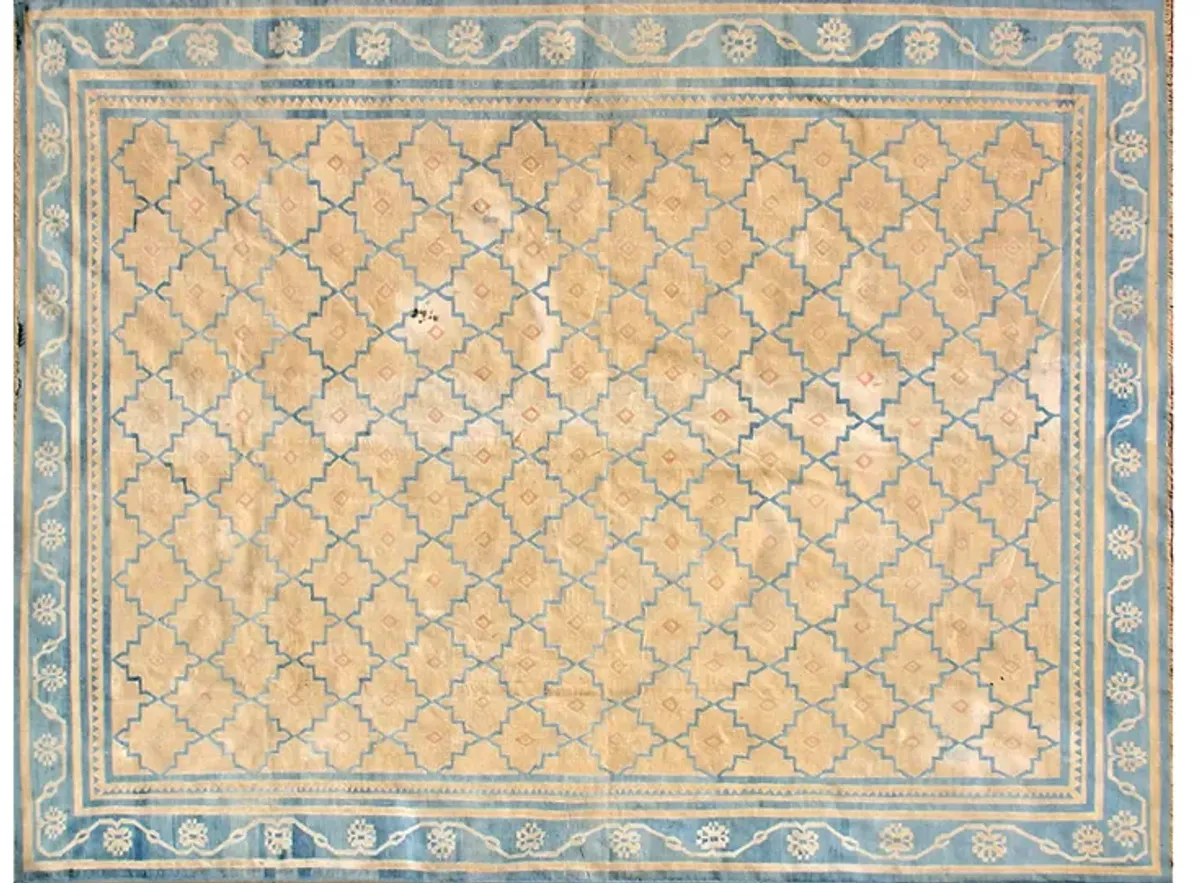 Indian Dhurrie Rug 8'0" x 10'0" - Beige - Beige