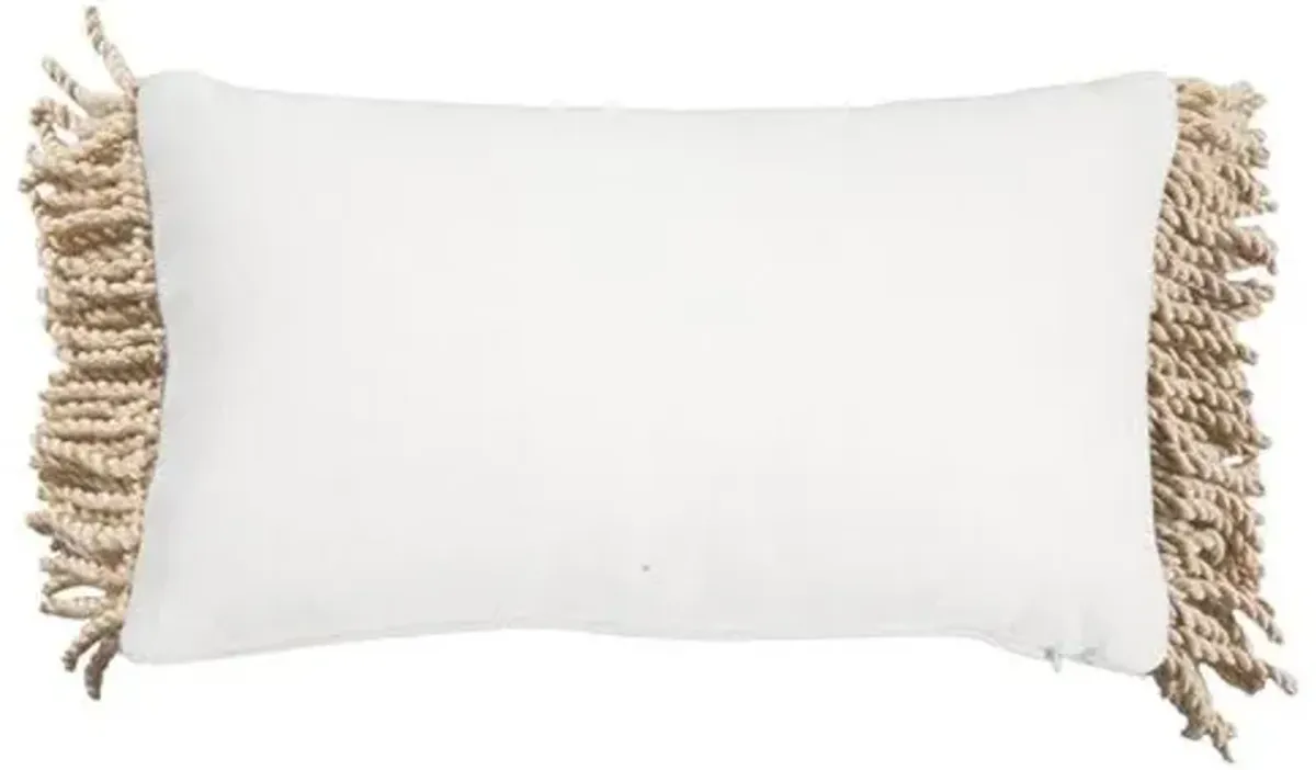 Sadie 14x24 Lumbar Outdoor Pillow - White/Almond