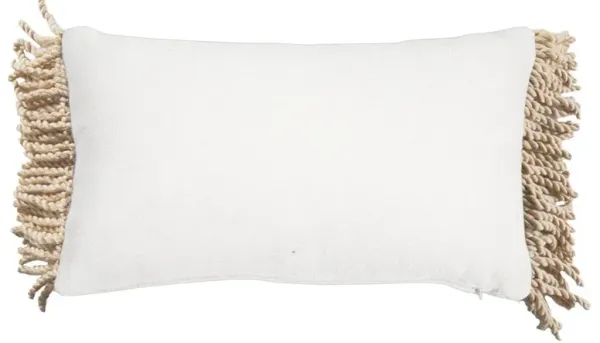 Sadie 14x24 Lumbar Outdoor Pillow, White/Almond