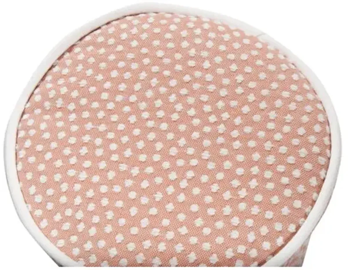 Frances 8x25 Bolster Outdoor Pillow - Blush Dots