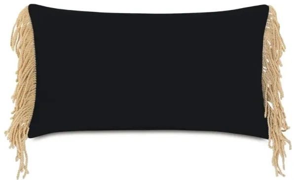 Bondi Lumbar Outdoor Pillow, Black/Sand