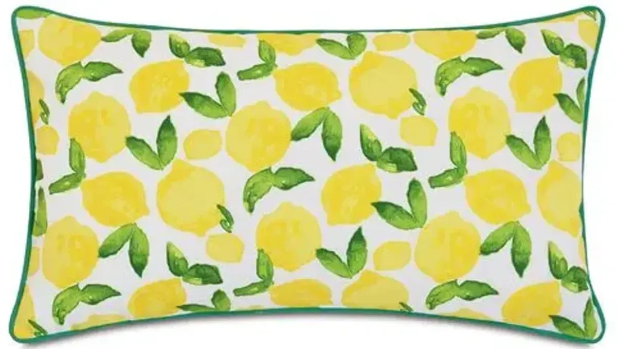 Benita Lumbar Outdoor Pillow - Lemons