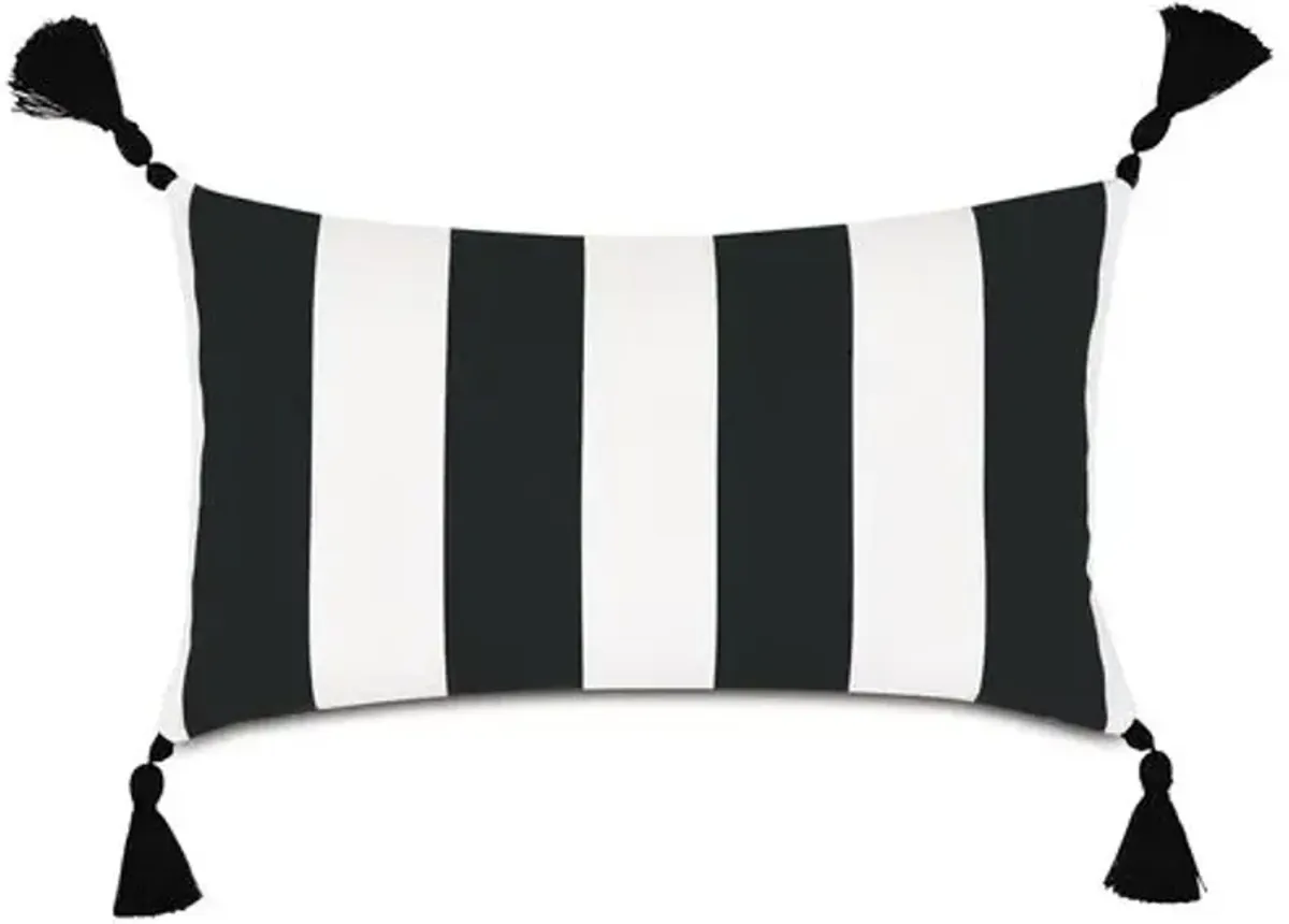 Kubo Lumbar Outdoor Pillow - Black/White