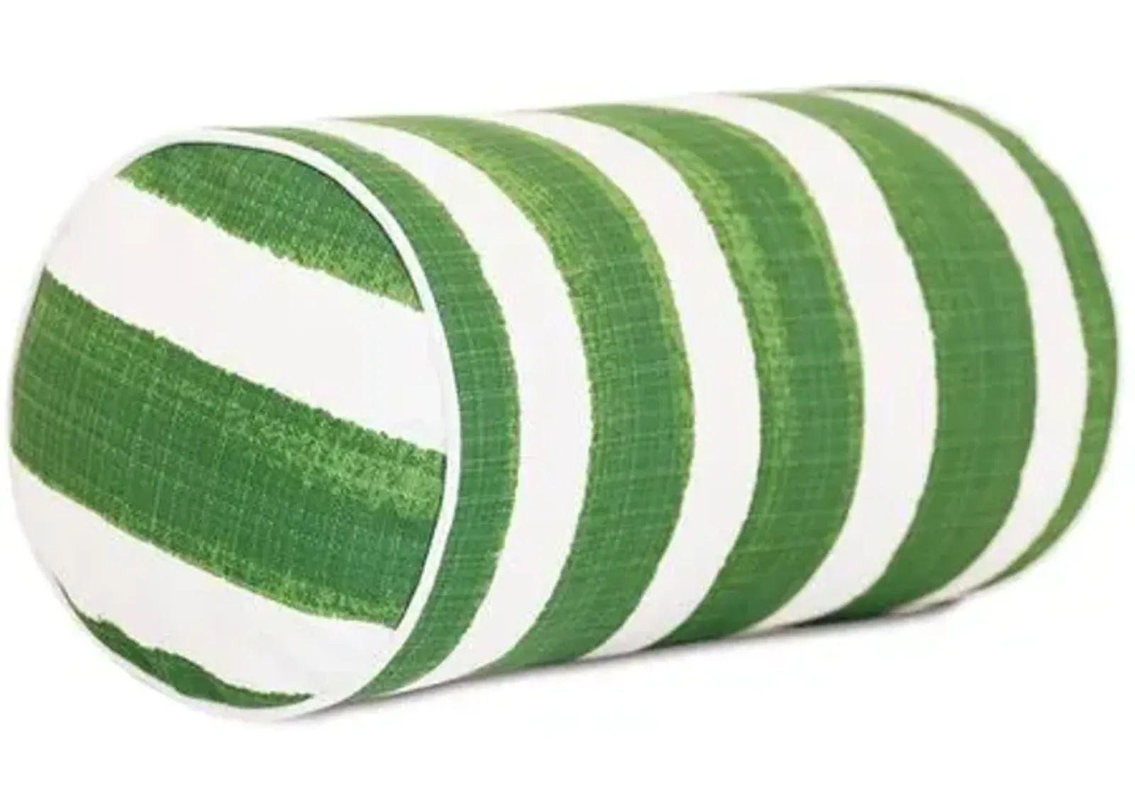 Pergola Bolster Outdoor Pillow - Basil/White