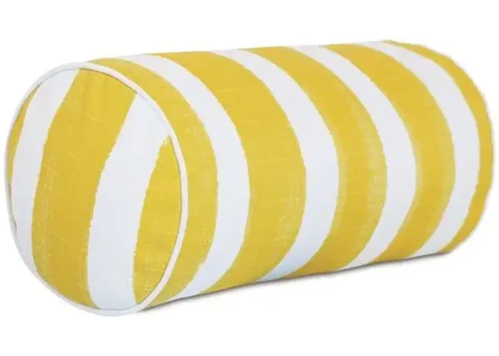 Pergola Bolster Outdoor Pillow - Yellow/White