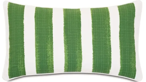 Pergola Lumbar Outdoor Pillow, Basil/White