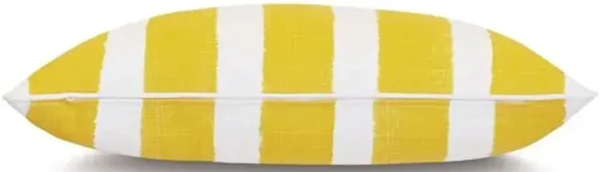 Pergola Lumbar Outdoor Pillow - Yellow/White