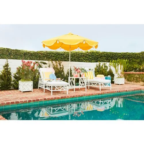 Pergola Outdoor Pillow - Yellow/White