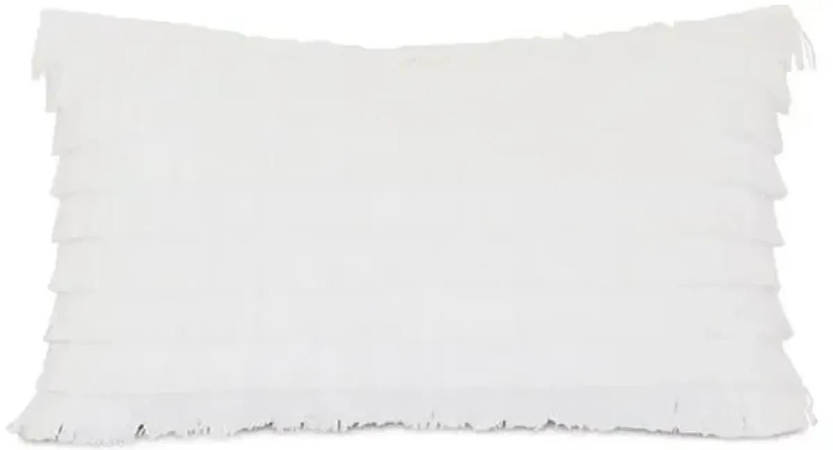 Faye Lumbar Outdoor Pillow - White