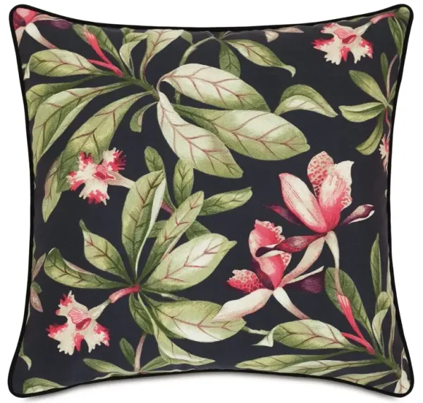 Kala 20x20 Outdoor Pillow, Black Palm
