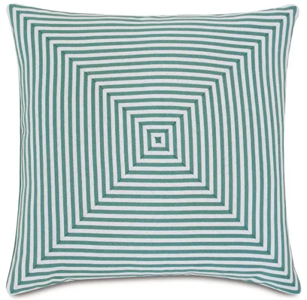Ahoy 20x20 Outdoor Pillow, Mint/White