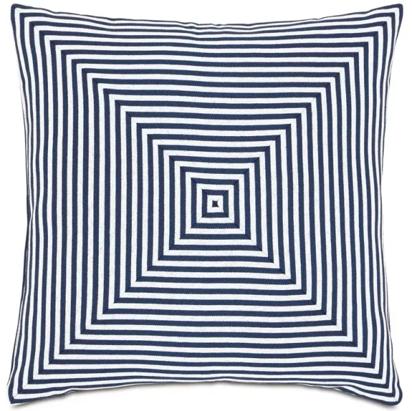 Ahoy 20x20 Outdoor Pillow, Navy/White