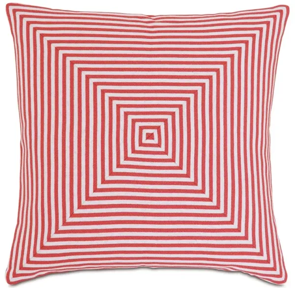 Ahoy 20x20 Outdoor Pillow, Orange/White