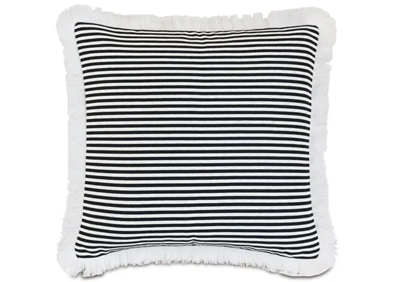 Ahoy 20x20 Outdoor Fringe Pillow - Black/White