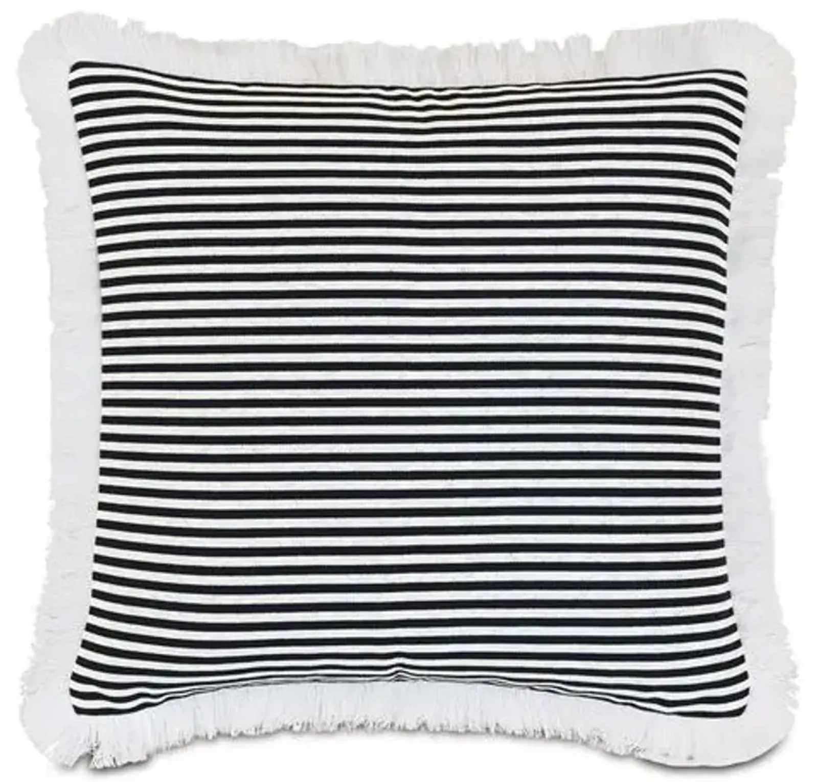 Ahoy 20x20 Outdoor Fringe Pillow - Black/White