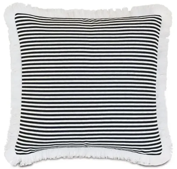 Ahoy 20x20 Outdoor Fringe Pillow - Black/White