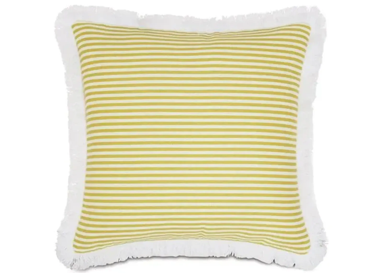 Ahoy 20x20 Outdoor Fringe Pillow - Lemon/White