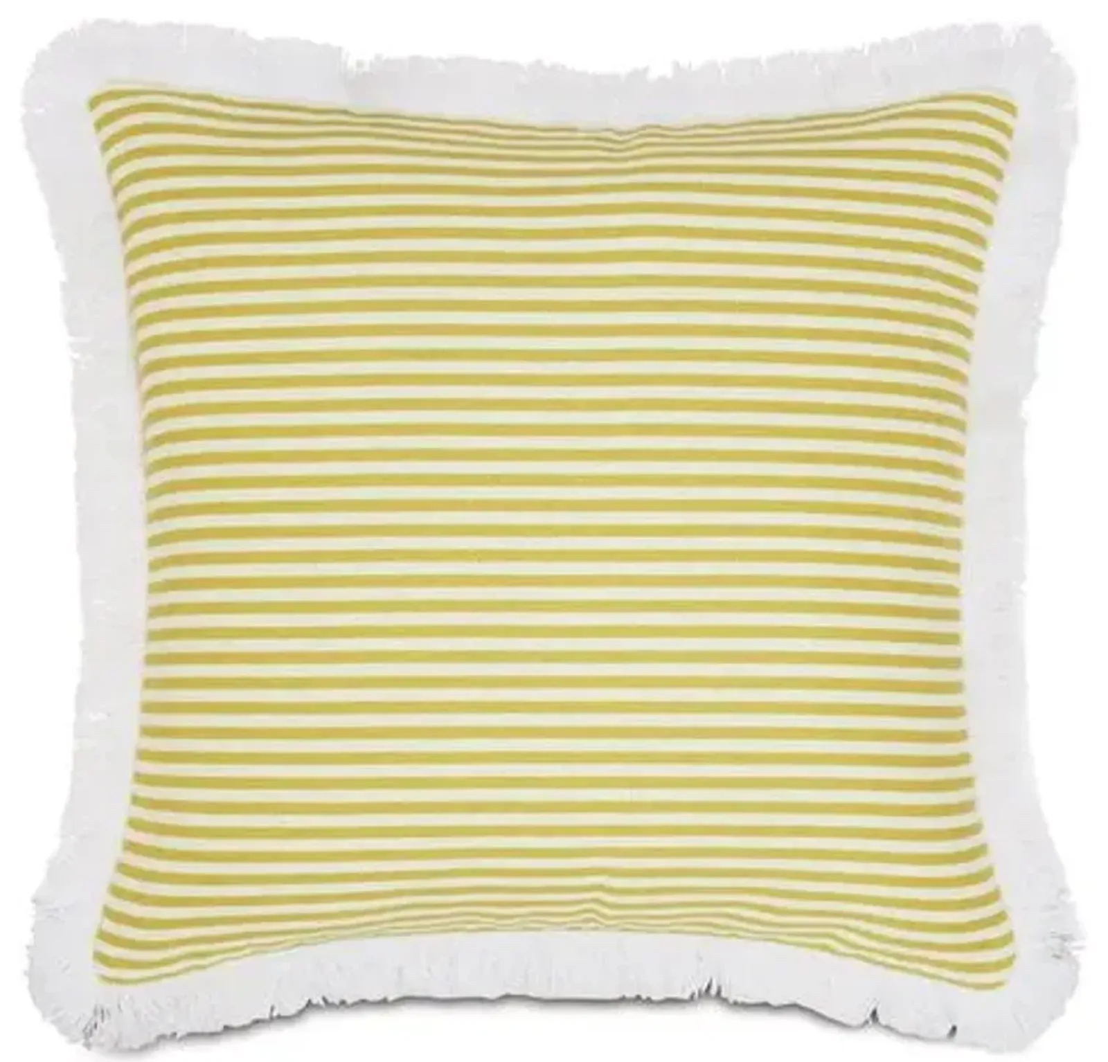 Ahoy 20x20 Outdoor Fringe Pillow - Lemon/White