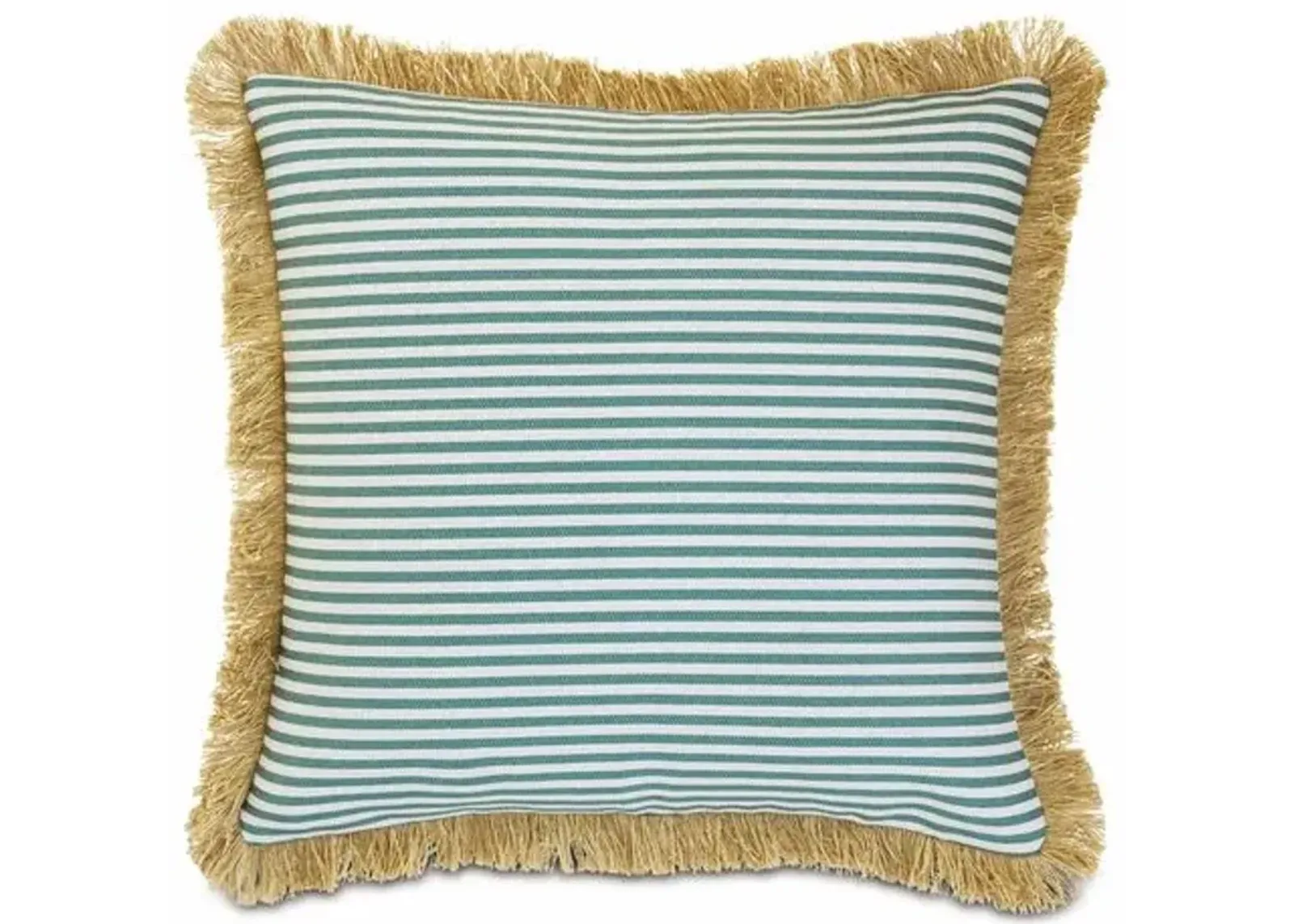 Ahoy 20x20 Outdoor Fringe Pillow - Mint/Tan