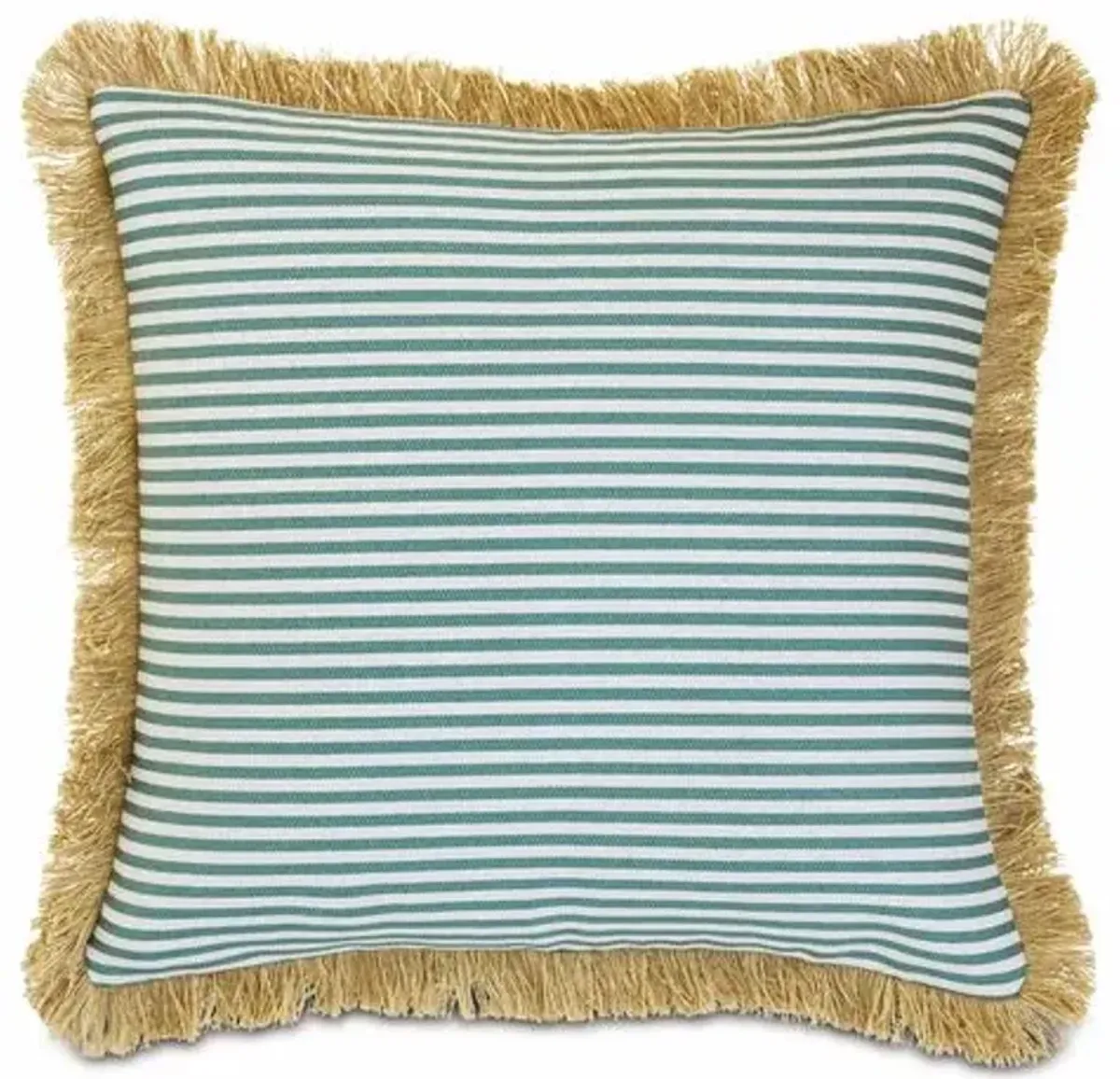 Ahoy 20x20 Outdoor Fringe Pillow - Mint/Tan