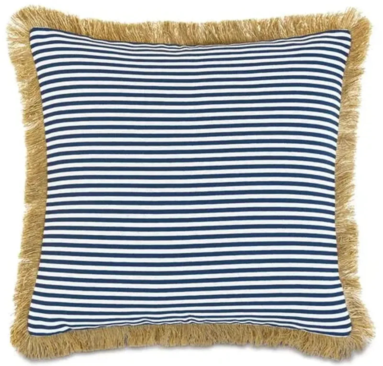 Ahoy 20x20 Outdoor Fringe Pillow - Navy/Tan