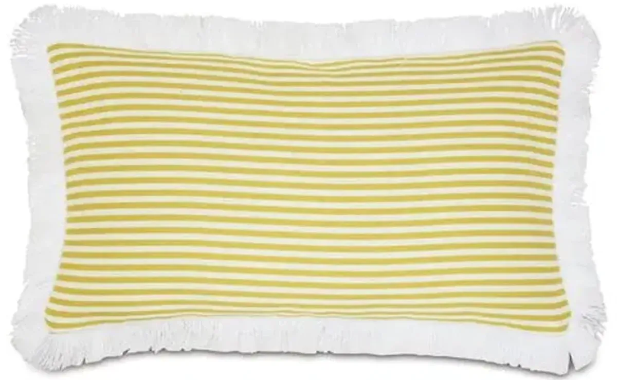 Ahoy Lumbar Outdoor Pillow - Lemon/White