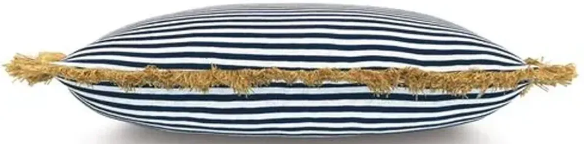 Ahoy Lumbar Outdoor Pillow - Navy/Tan