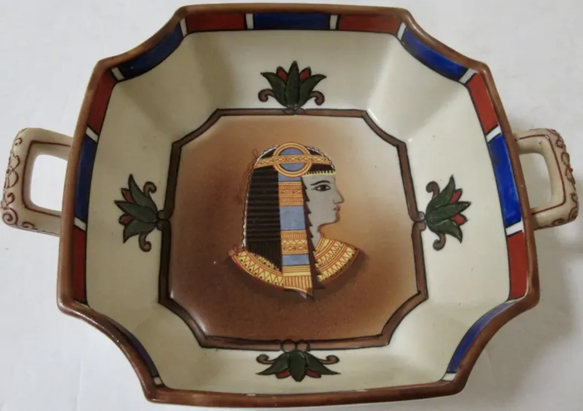 Early 1900s Egyptian Revival Bowl - The Emporium Ltd. - Blue