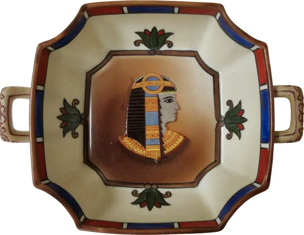 Early 1900s Egyptian Revival Bowl - The Emporium Ltd. - Blue