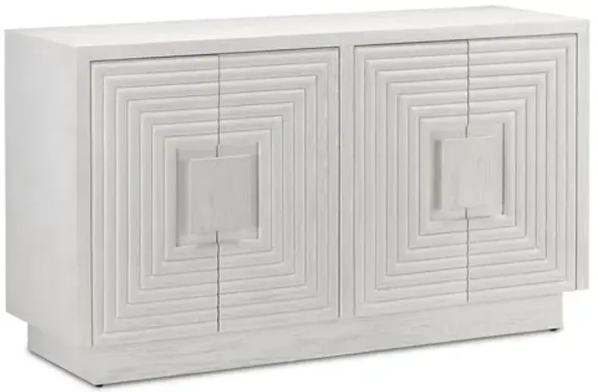 Morombe Cabinet - Cerused White - Currey & Company