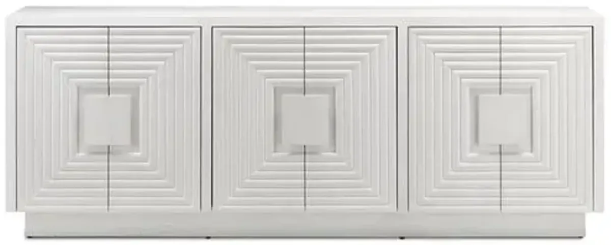 Morombe Credenza - Cerused White - Cerused White - Currey & Company