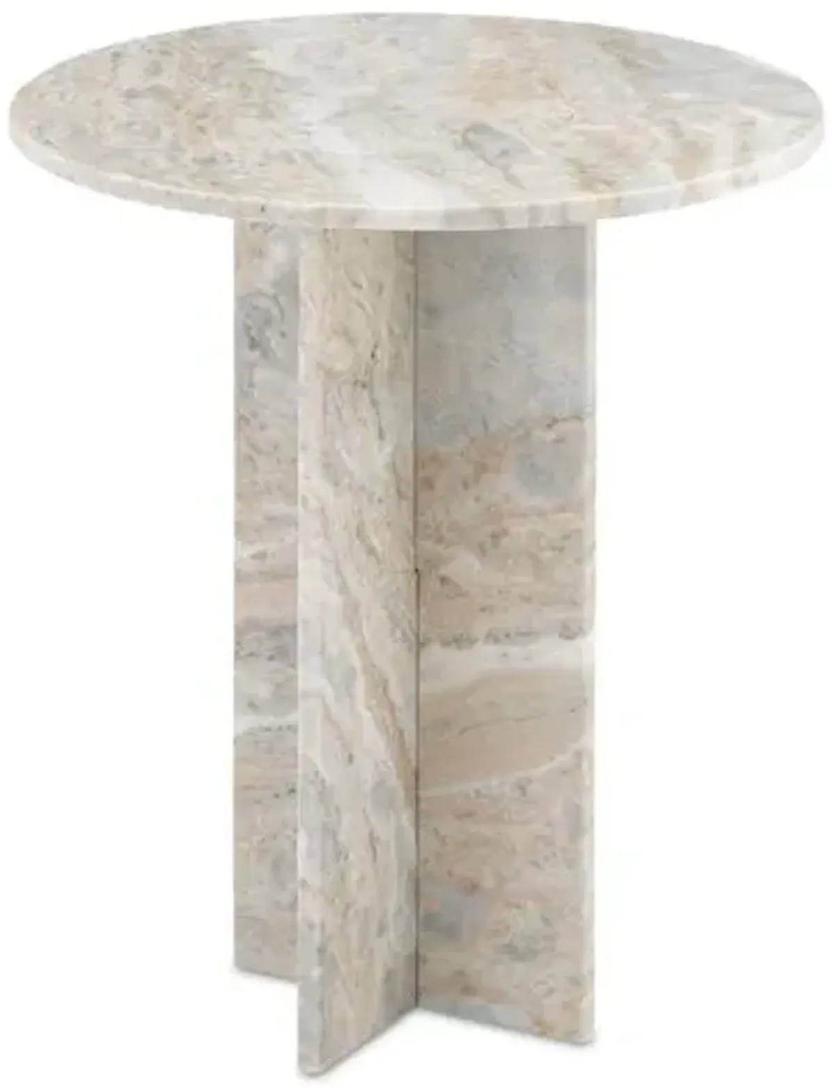 Hammon Marble Accent Table - Currey & Company - Ivory - 18Dia x 20.75H in