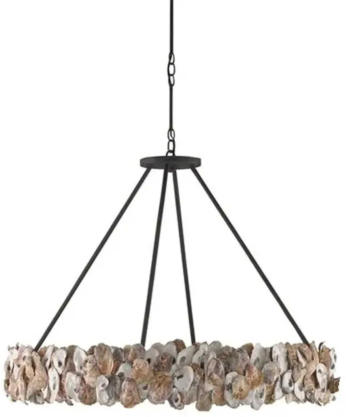 Oyster Chandelier - Bronze/Natural - Currey & Company