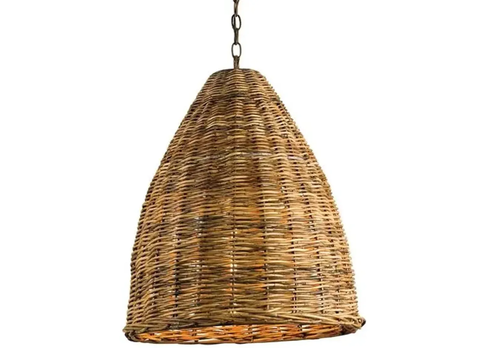 Basket Rattan Pendant - Natural - Currey & Company - Brown