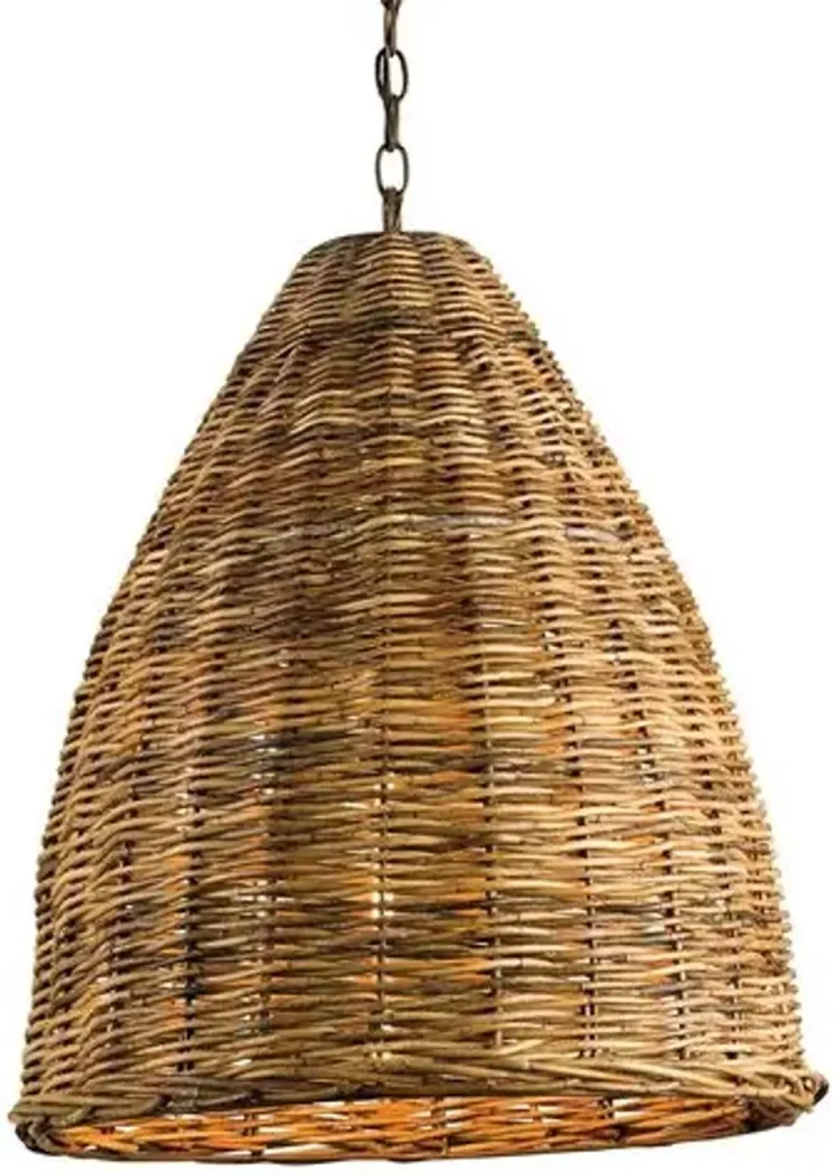 Basket Rattan Pendant - Natural - Currey & Company - Brown