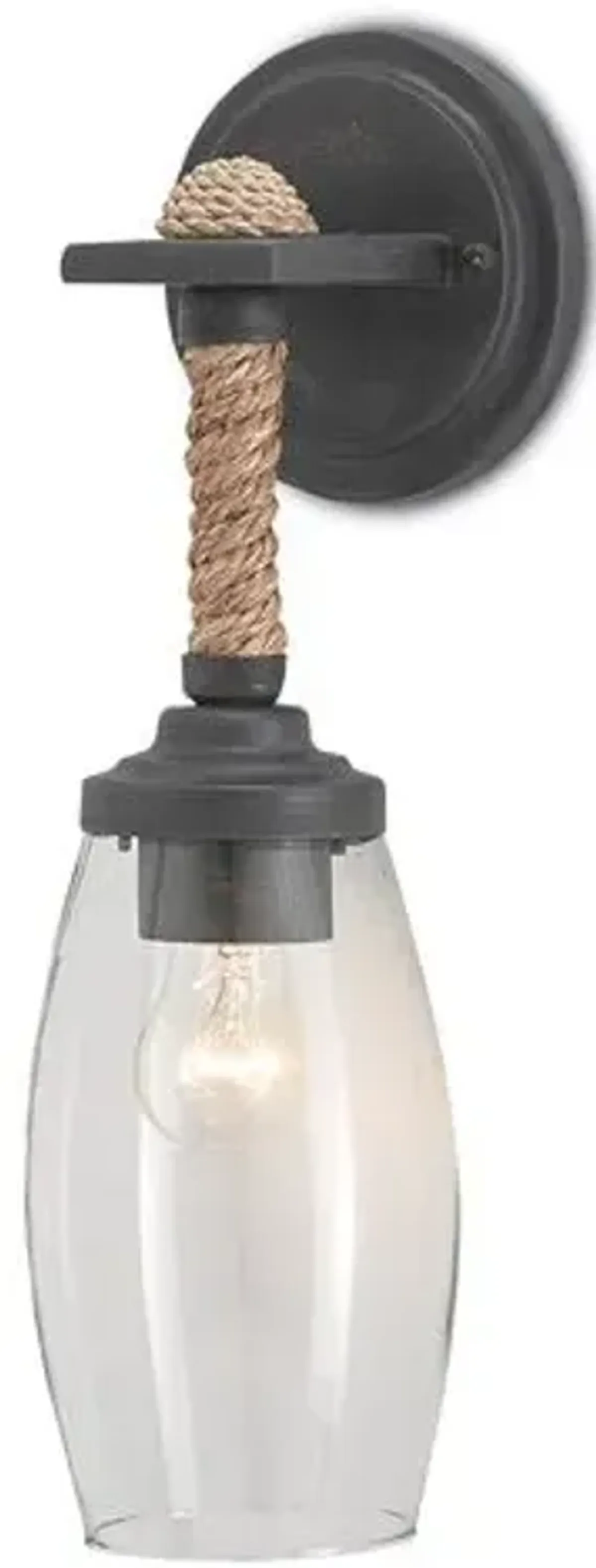 Hightider Rope Sconce - Black/Natural - Currey & Company