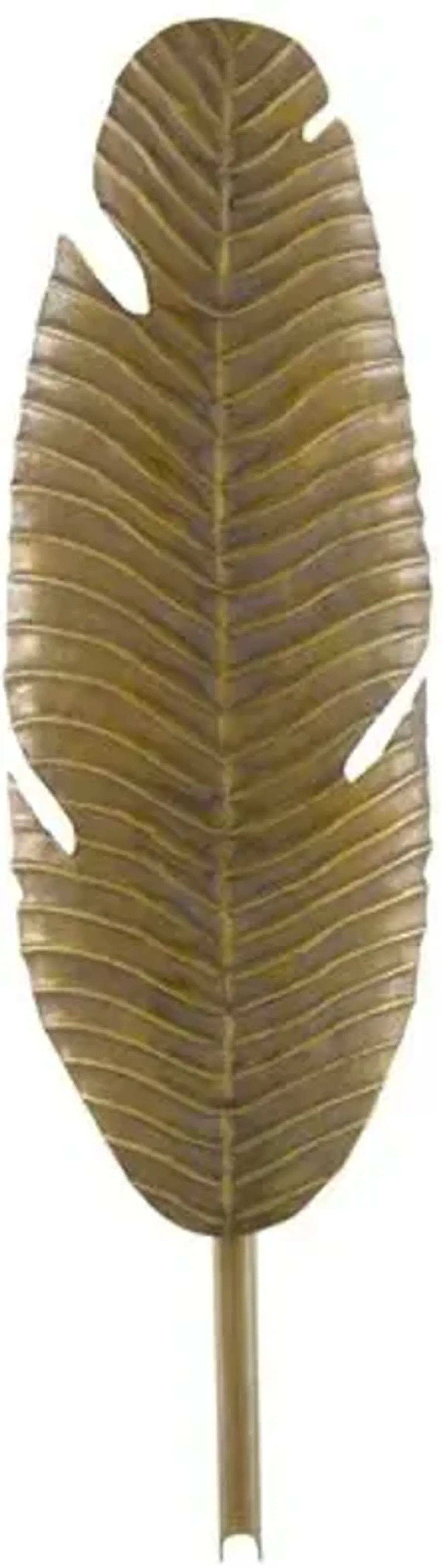 Tropical Leaf Sconce - Vintage Brass - Currey & Company - Gold