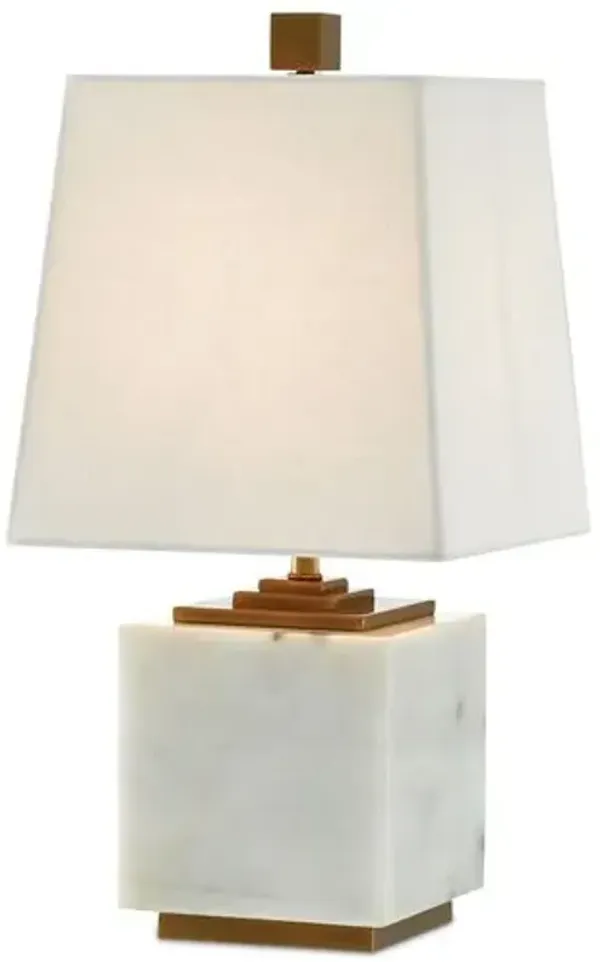 Annelore Table Lamp - White/Antique Brass - Currey & Company