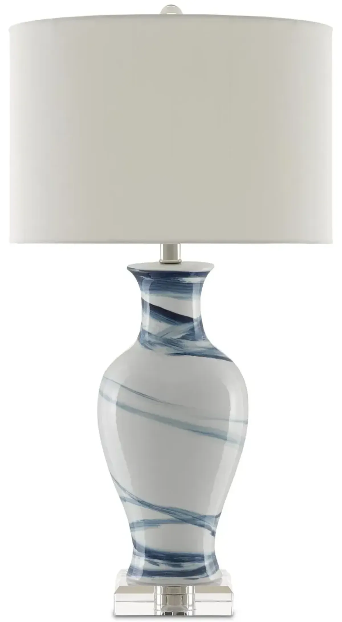 Hanni Porcelain Table Lamp - White/Blue - Currey & Company