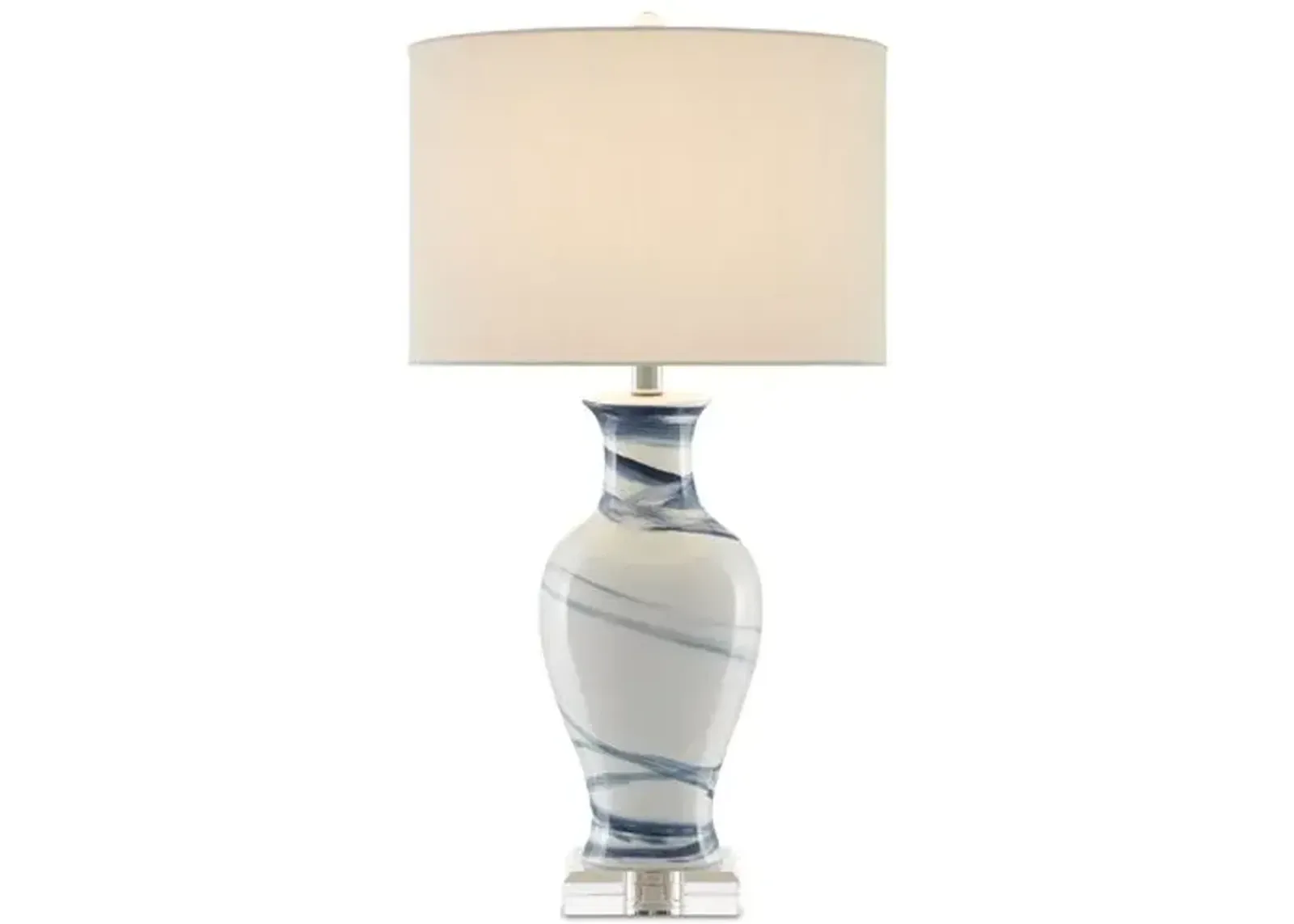 Hanni Porcelain Table Lamp - White/Blue - Currey & Company