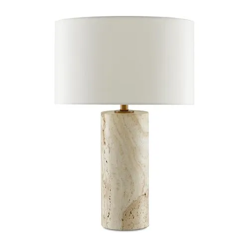 Vespera Marble Table Lamp - Natural/Brass - Currey & Company